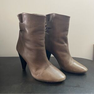 Isabel Marant Leather Ankle Boots Brown Italian Heeled Booties EU 40